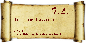Thirring Levente névjegykártya