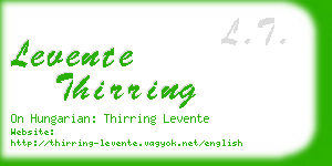 levente thirring business card